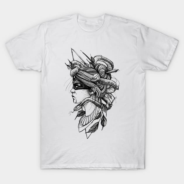 Snake Warrior T-Shirt by LecoLA